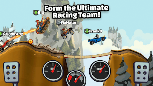 Adventure mode on a snowy mountain track with the rally car navigating icy slopes and jumps