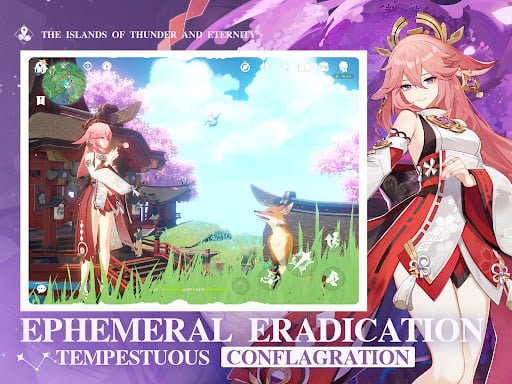 Character party exploring a mystical realm filled with ethereal glowing flora and ancient ruins