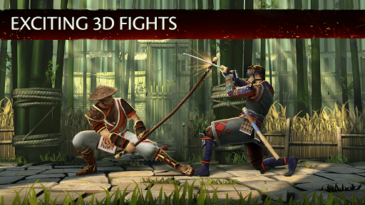 Shadow Fight 3 warrior in ornate Dynasty armor executing a flying kick against an armored Legion opponent